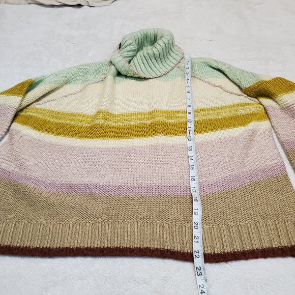 Anthropologie Ee:Some Metallic Turtleneck Fairy Bohemian Cropped Knit Sweater M - Picture 4 of 9